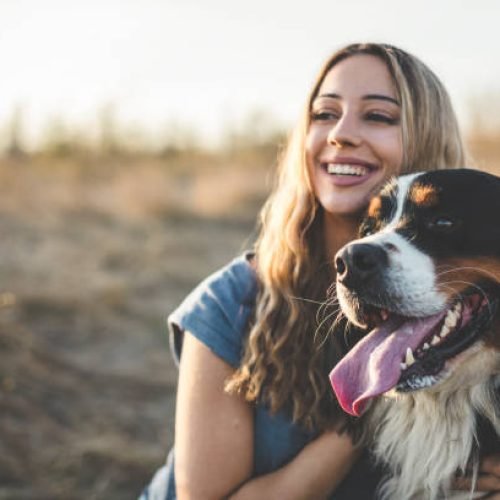 Young woman with dog