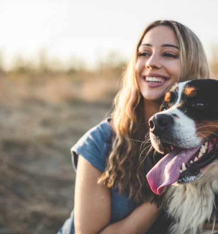 Young woman with dog
